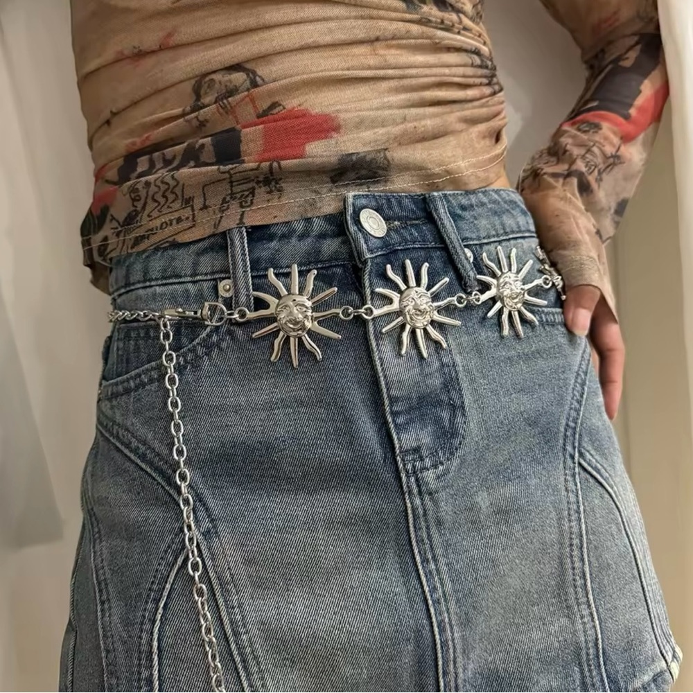 Celestial Waist Sun Chain Belt For Women 43”